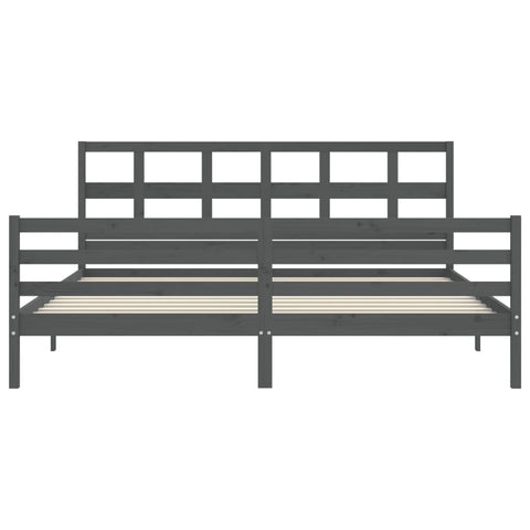vidaXL Bed Frame without Mattress Grey 200x200 cm Solid Wood