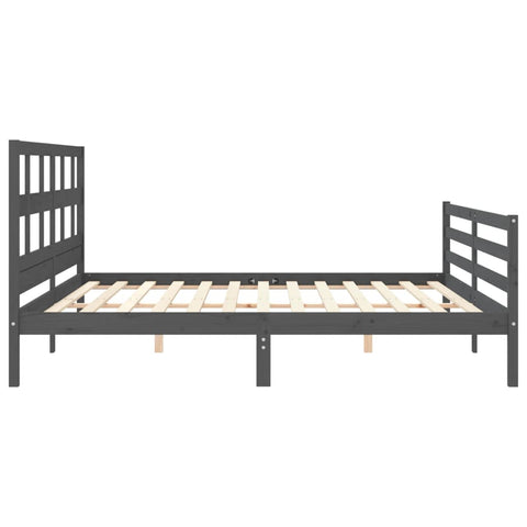 vidaXL Bed Frame without Mattress Grey 200x200 cm Solid Wood