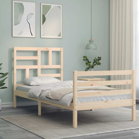 vidaXL Bed Frame without Mattress Single Solid Wood