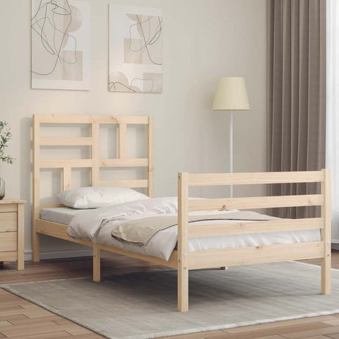 vidaXL Bed Frame without Mattress Single Solid Wood