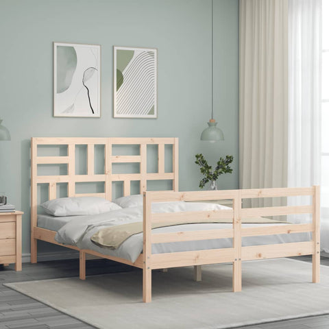 vidaXL Bed Frame without Mattress Double Solid Wood