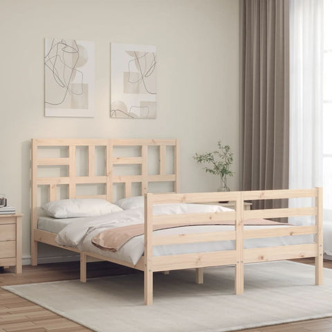 vidaXL Bed Frame without Mattress 140x190 cm Solid Wood