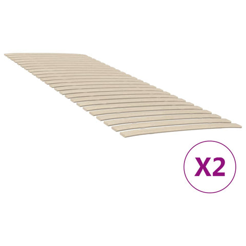 vidaXL Bed Slats Replacements with 48 Slats 2 pcs 70x200 cm