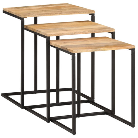 vidaXL Nesting Tables 3 pcs Solid Wood Acacia