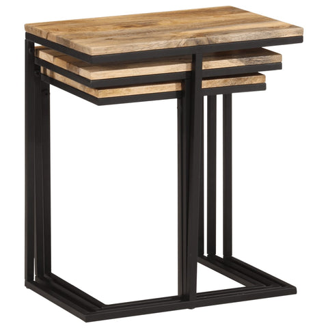 vidaXL Nesting Tables 3 pcs Solid Wood Acacia