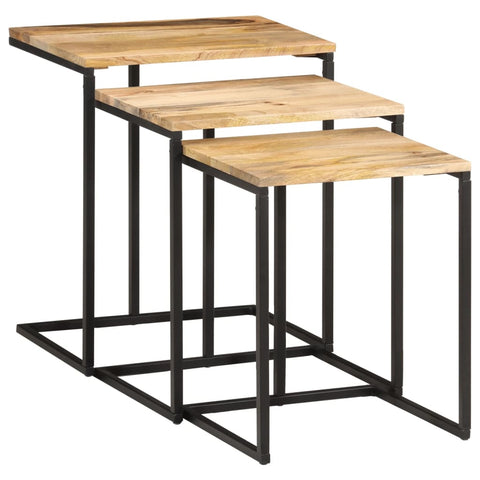 vidaXL Nesting Tables 3 pcs Solid Wood Acacia