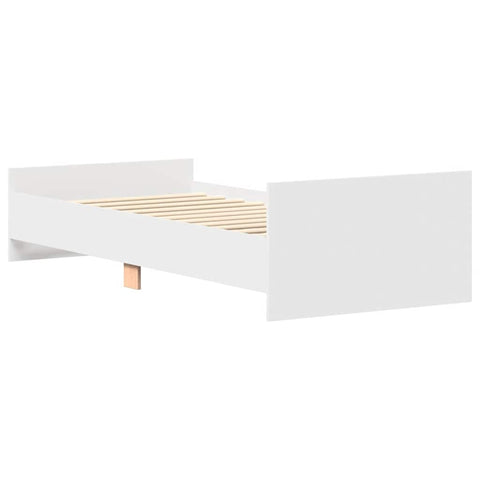 vidaXL Bed Frame without Mattress White 90x190 cm Single Engineered Wood
