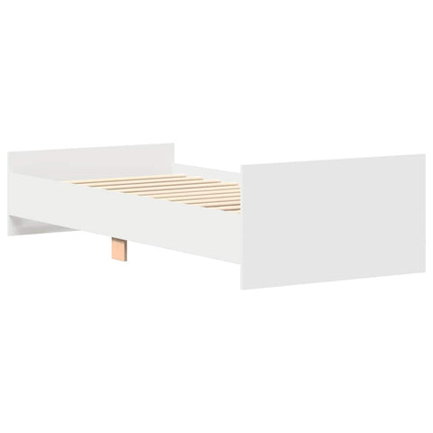 vidaXL Bed Frame without Mattress White 75x190 cm Small Single  Engineered Wood