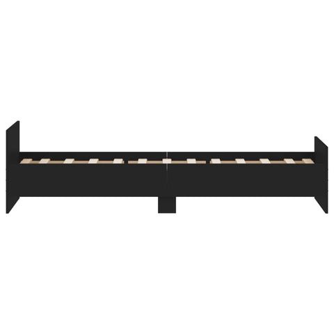 vidaXL Bed Frame without Mattress Black 75x190 cm Small Single  Engineered Wood