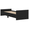 vidaXL Bed Frame without Mattress Black 75x190 cm Small Single  Engineered Wood