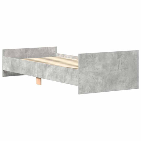 vidaXL Bed Frame without Mattress Concrete Grey 75x190 cm Small Single
