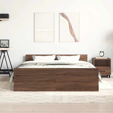 vidaXL Bed Frame without Mattress Brown Oak 120x200 cm