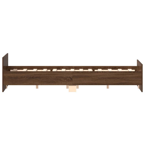 vidaXL Bed Frame without Mattress Brown Oak 120x200 cm