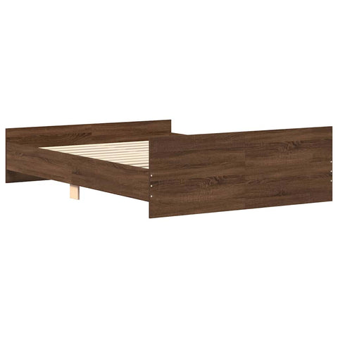 vidaXL Bed Frame without Mattress Brown Oak 120x200 cm