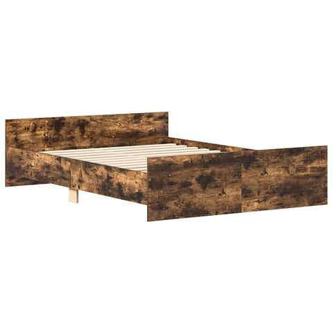 vidaXL Bed Frame without Mattress Smoked Oak 140x200 cm
