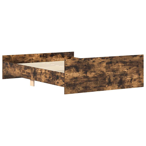 vidaXL Bed Frame without Mattress Smoked Oak 140x200 cm