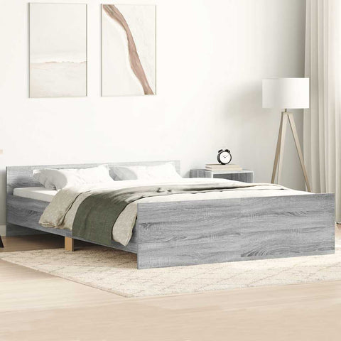 vidaXL Bed Frame without Mattress Grey Sonoma 140x200 cm