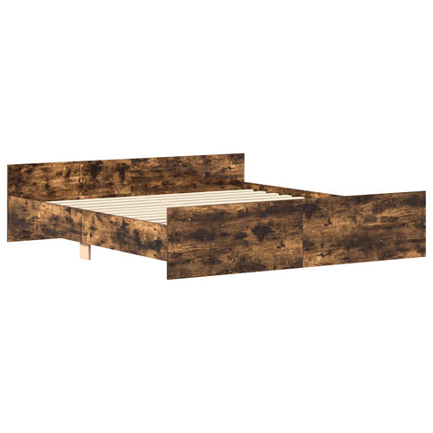 vidaXL Bed Frame without Mattress Smoked Oak 160x200 cm
