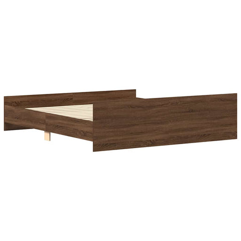 vidaXL Bed Frame without Mattress Brown Oak 160x200 cm