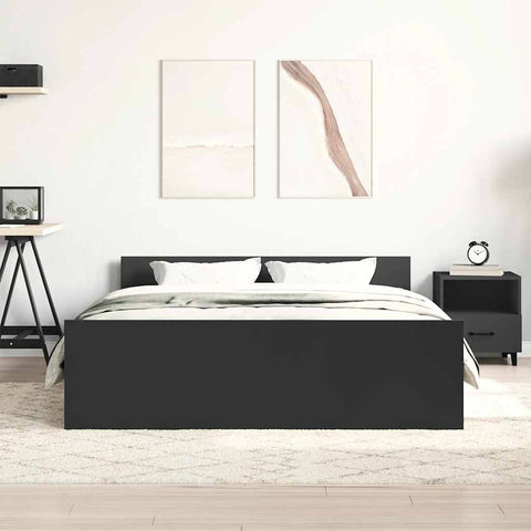 vidaXL Bed Frame without Mattress Black 120x190 cm Small Double