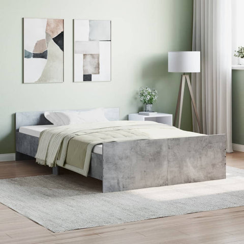 vidaXL Bed Frame without Mattress Concrete Grey 120x190 cm Small Double