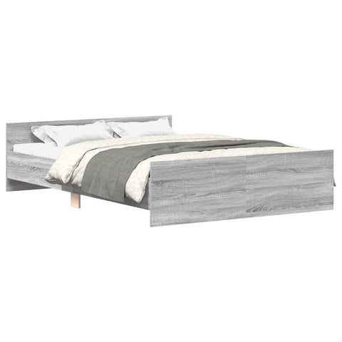 vidaXL Bed Frame without Mattress Grey Sonoma 135x190 cm Double