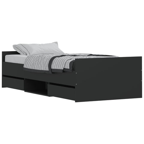 vidaXL Bed Frame without Mattress Black 100x200 cm