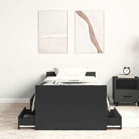 vidaXL Bed Frame without Mattress Black 100x200 cm