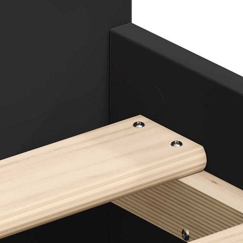 vidaXL Bed Frame without Mattress Black 100x200 cm