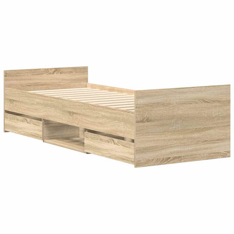 vidaXL Bed Frame without Mattress Sonoma Oak 100x200 cm