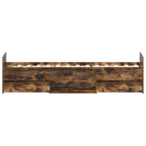 vidaXL Bed Frame without Mattress Smoked Oak 100x200 cm