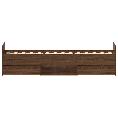 vidaXL Bed Frame without Mattress Brown Oak 100x200 cm