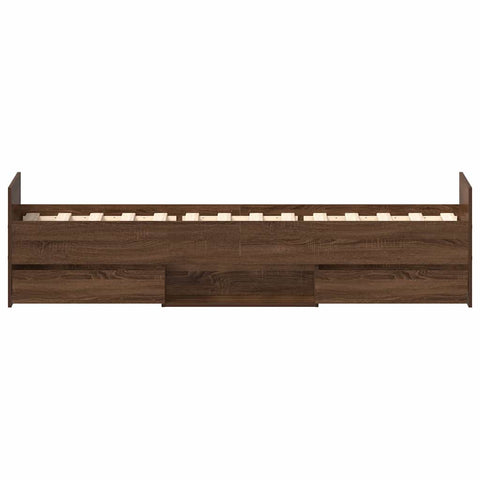 vidaXL Bed Frame without Mattress Brown Oak 90x200 cm