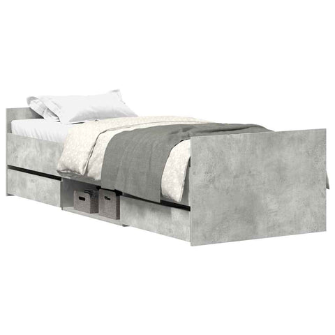 vidaXL Bed Frame without Mattress Concrete Grey 90x190 cm Single