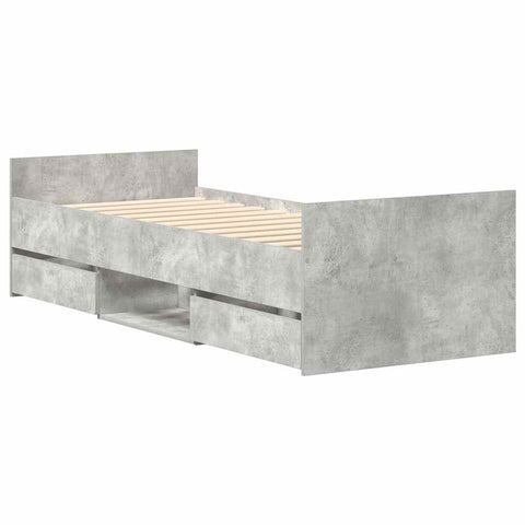 vidaXL Bed Frame without Mattress Concrete Grey 90x190 cm Single
