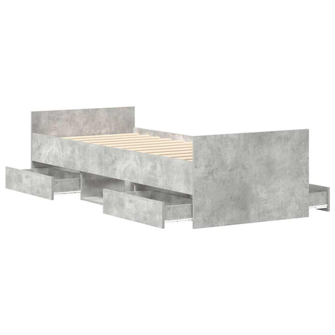 vidaXL Bed Frame without Mattress Concrete Grey 90x190 cm Single