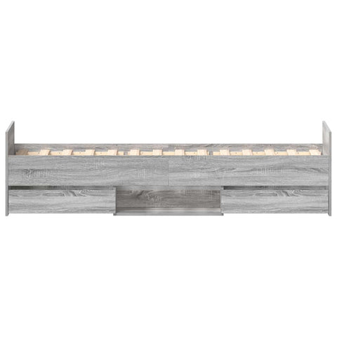 vidaXL Bed Frame without Mattress Grey Sonoma 90x190 cm Single