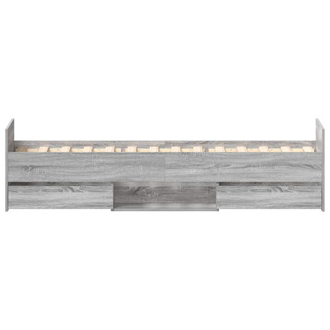 vidaXL Bed Frame without Mattress Grey Sonoma 75x190 cm Small Single