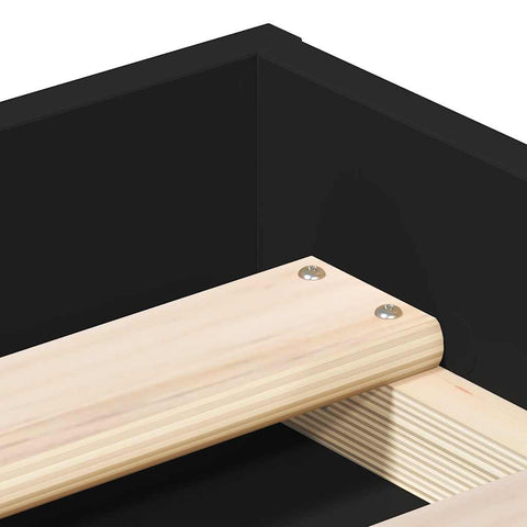 vidaXL Bed Frame without Mattress Black 90x200 cm