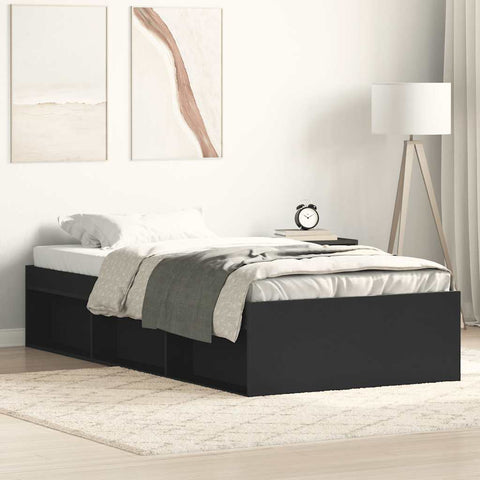 vidaXL Bed Frame without Mattress Black 90x200 cm