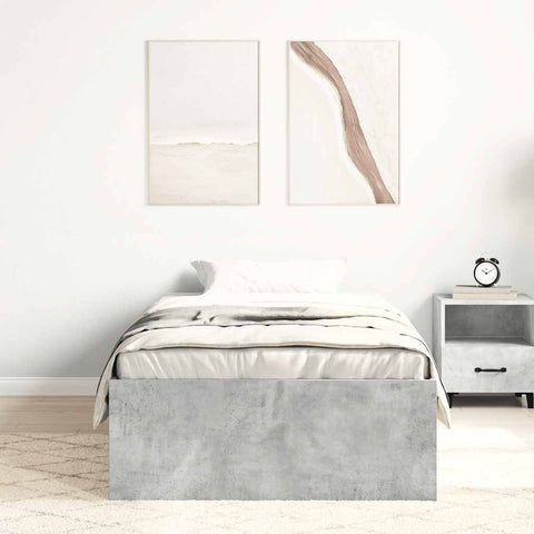 vidaXL Bed Frame without Mattress Concrete Grey 90x200 cm