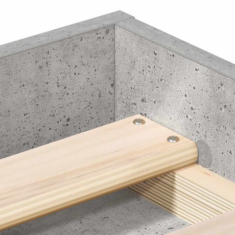 vidaXL Bed Frame without Mattress Concrete Grey 90x200 cm