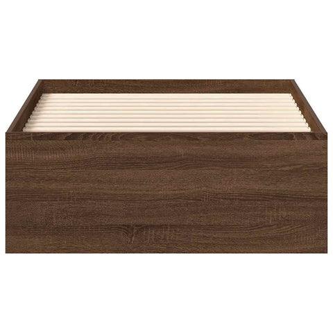 vidaXL Bed Frame without Mattress Brown Oak 100x200 cm