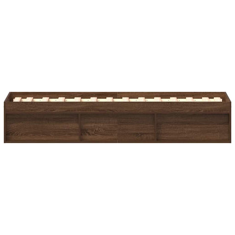 vidaXL Bed Frame without Mattress Brown Oak 100x200 cm