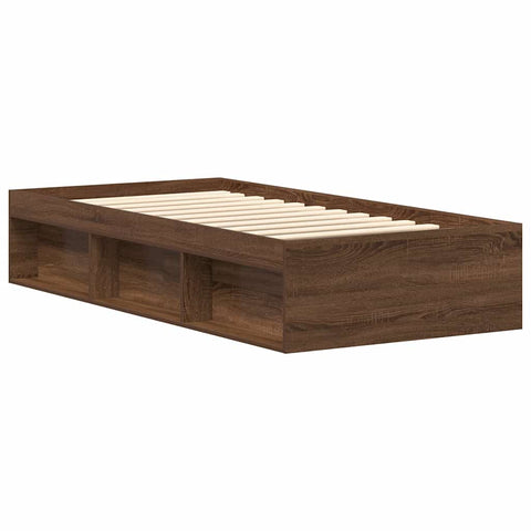 vidaXL Bed Frame without Mattress Brown Oak 100x200 cm