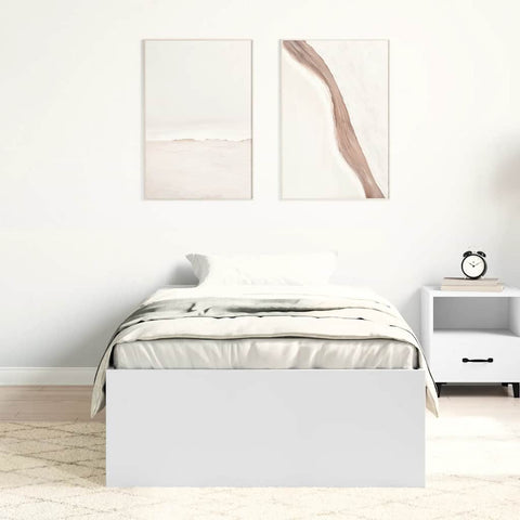 vidaXL Bed Frame without Mattress White 90x190 cm Single
