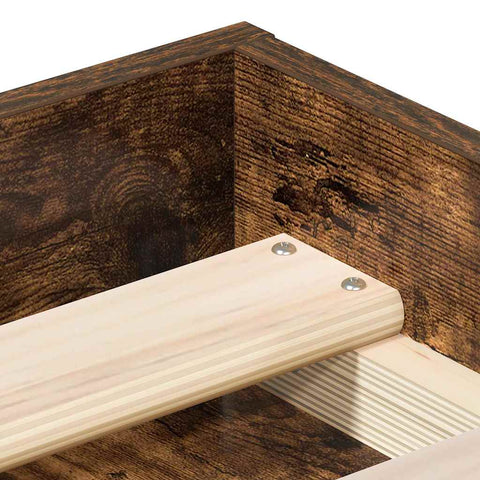 vidaXL Bed Frame without Mattress Smoked Oak 140x200 cm