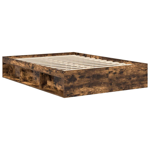 vidaXL Bed Frame without Mattress Smoked Oak 160x200 cm