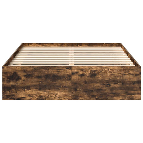 vidaXL Bed Frame without Mattress Smoked Oak 160x200 cm