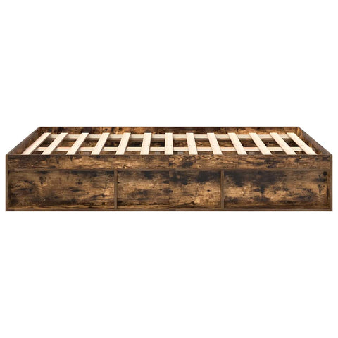 vidaXL Bed Frame without Mattress Smoked Oak 160x200 cm